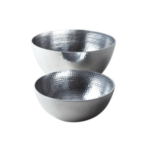 <b>Set</b> <b>Of</b> 2 Decorative Round Shape Fruit <b>Bowl</b> Home and Hotels Serving Metal <b>Bowl</b> Silver Polished Handmade Salad <b>Bowls</b> - Product Image 3