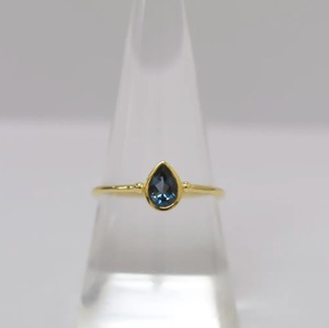 Bella Jewelry S925 Sterling <b>Silver</b> 14K Gold Plated Minimal London Blue Topaz <b>Ring</b> Natural Gemstone Women's Classic Style Pearl - Product Image 1