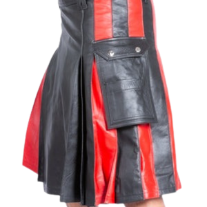 Eros Leatherette Kilt Black Faux Leather Fetish Clubwear Skirt - Product Image 2