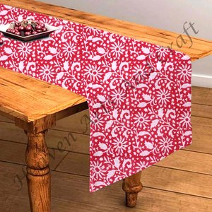 100% pur coton traditionnel main bloc imprimé chemin de Table nouvelle conception florale bas prix en gros - Product Image 3