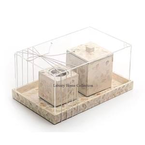 Nouveauté, brûleur carré en nacre de créateur dernier cri avec couvercle en acrylique, brûleur et support attrayants pour encens Bakhoor - Product Image 1