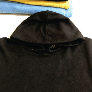 เสื้อฮู้ดดี้ผู้ชายสีดำทรงครอป ผ้าเฟรนช์เทอร์รี่ น้ำหนัก 450 กรัม ทรงหลวม ไหล่ตก ผลิตตามสั่ง - Product Image 2