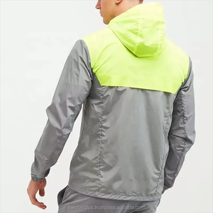 Chaquetas para correr de alta calidad para hombre, logotipo personalizado, cremallera, Sudadera ligera, impermeable, bloque de Color, rompevientos, patrón de retazos - Product Image 3