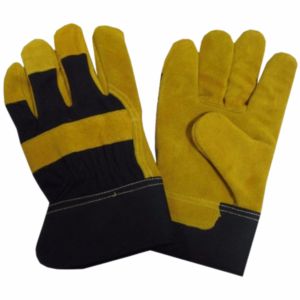 Guantes de trabajo de cuero dividido de piel de vaca de alta resistencia Forro de algodón Puño DE SEGURIDAD Resistencia al calor Certificado CE-Uso industrial Suave - Product Image 1