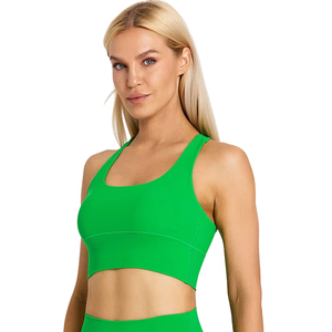Gran oferta, sujetador con cuello en U y logotipo personalizado, pantalones cortos transpirables, conjunto de Yoga deportivo de 2 piezas para mujer, Sujetador deportivo ligero de secado rápido para mujer - Product Image 2