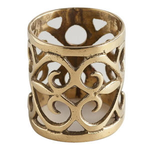 Rond de serviette de haute qualité dîners de qualité ronds de serviette décoration de vaisselle porte-anneau de serviette en laiton prix abordable - Product Image 1