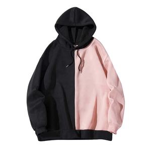 Sudadera con capucha de algodón 100% de alta calidad para hombre, nueva y elegante costura de 2 colores con estampado de bordado, sudaderas con capucha de entrenamiento de invierno - Product Image 1