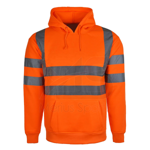 Sweat-shirts à capuche de travail en polaire haute visibilité pour hommes, personnalisables avec logo, réfléchissants, pull-over, OEM, collection 2026 - Product Image 4