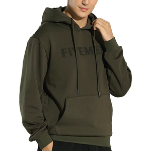 High Quality 100% Cotton Fleece Embroidered Winter Hoodies Men Wholesale Fashion Oversize Custom Logo Solid <b>Pattern</b> Hooded - Product Image 1