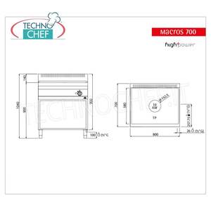 Cocina de gas con gabinete abierto, 10 kW - Product Image 3