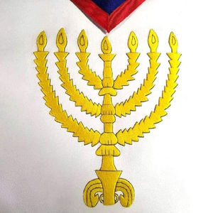 Tablier maçonnique de luxe brodé à la main à coudre avec logo en tissu personnalisable - Prix du tablier maçonnique - Product Image 5