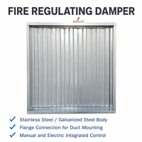 Clapet d'air électrique manuel intégré, coupe-flamme droit, pour conduit HVAC carré, fermeture de gaine de ventilation