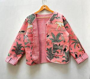 เสื้อแจ็กเก็ตผ้าฝ้ายลายป่าสำหรับผู้หญิงใส่ในฤดูหนาวเสื้อกิโมโนลายทางแบบเปิดด้านหน้าพิมพ์ลายทางผ้าทอแบบลำลองซักได้ - Product Image 5