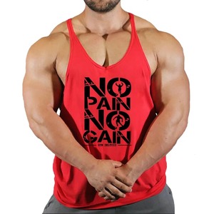 T-shirt de gymnastique sans manches en coton respirant pour hommes, avec impression numérique, méthode de tissage tricoté - Product Image 6