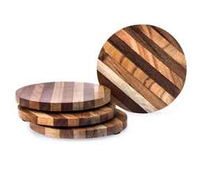 100% sous-verres en liège naturel tapis de bière en bois absorbant de haute qualité ensemble personnalisé pour boissons ensemble de sous-verres promotionnels de Style ferme - Product Image 2