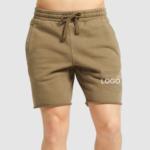 Short de fitness pour hommes 100% coton imprimé personnalisé broderie Sport course à pied Gym décontracté solide motif OEM personnalisé - Product Image 1