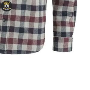 เสื้อแฟชั่นลายตารางหมากรุกลายตารางหมากรุกแขนยาวของผู้ชายเสื้อของผู้ชายผ้าสักหลาดลายปักโลโก้ระบายอากาศ - Product Image 2