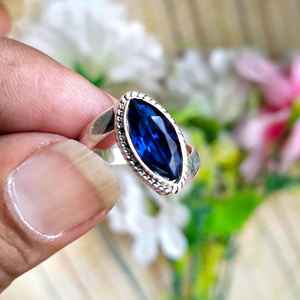 Bague en topaze bleue de Londres, marquise, argent sterling, bijoux, cadeau de naissance de décembre pour femmes, élégante - Product Image 5