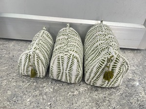 Set 3 Quilted Travel Case Pouches Block Print Cotton Eco-Friendly Water Resistant Medium Waterproof Vintage Makeup <b>Storage</b> - Product Image 4