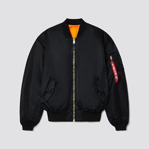 Blouson Bomber Homme Slim en Toile Col Montant avec Logo Avant Style Urbain Respirant Écologique Hiver 2025 - Product Image 1