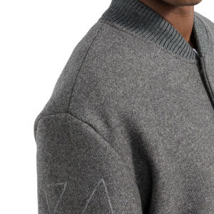 Chaqueta Bomber de lana para hombre, ropa de béisbol para la escuela, color rosa, con letras, OEM - Product Image 2