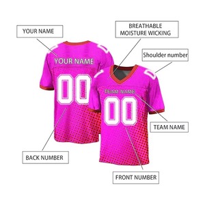 Fabricants de chemises de rue à sublimation en maille respirante Maillot d'équipe 100% polyester Maillot de football américain classique personnalisé - Product Image 5