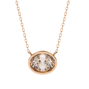 จี้เพชรทรงรี 0.75 กะรัต รับรองโดย IGI ระดับความสะอาด VVS-EF ตัวเรือนทอง 18K และ 14K แบบฝังขอบ - Product Image 3