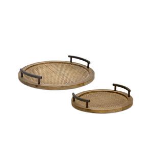 ถาดไม้จับเหล็กสีดำทันสมัยทันสมัยถาดเสิร์ฟโลหะสำหรับตกแต่งโต๊ะรูปร่างตามสั่งสี - Product Image 4