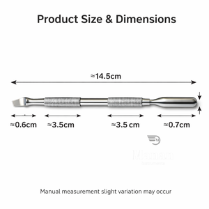 Empujador de Cutículas de Acero Inoxidable de Doble Punta con Agarre Antideslizante, Herramienta Profesional para el Cuidado de las Uñas, Manicura y Pedicura, para Salón de Belleza - Product Image 4