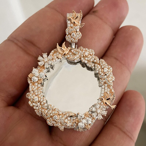 Moissanite diamant lettre pendentif glacé Hip Hop diamant mode 925 argent VVS fleur beauté pendentif bijoux pour femmes - Product Image 5