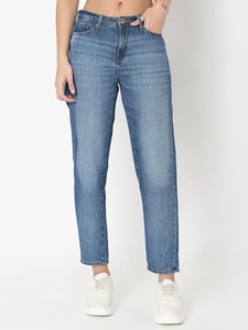 กางเกงยีนส์สำหรับคุณแม่ทรงหลวมใส่ได้ง่ายพร้อมขอบแฟชั่นที่ปรับแต่งได้ตามต้องการจากอินเดีย - Product Image 5