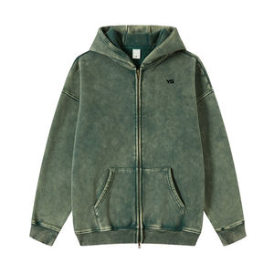 Sweat à capuche délavé à l'acide 300 Gsm 100% coton pour hommes, logo personnalisé de haute qualité, imprimé en relief sur polaire pour l'hiver, vente en gros - Product Image 6