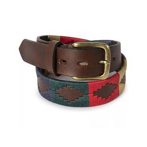 Ceinture de polo pour hommes en cuir véritable cousue à la main de haute qualité confortable et durable 1.5 "de largeur Dernier prix disponible - Product Image 5