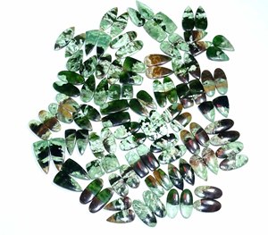 Pierre précieuse calcédoine chromée naturelle verte pour paire pour boucle d'oreille faisant des pierres précieuses en vrac pierre naturelle - Product Image 3