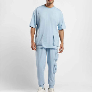 Hot Selling Fashion Outfit Wear Men <b>T</b> <b>Shirt</b> And Trouser Set New Arrival Cotton Breathable Look Men <b>T</b> <b>Shirt</b> And Trouser Set - Product Image 1