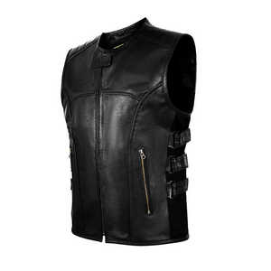 Top Design Men's Leather <b>Vest</b> & Waistcoat Custom High Quality Warm with Pocket Decoration Wholesale Price - Product Image 5