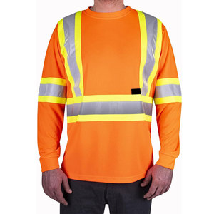Pakistan-Made <b>Hi</b> <b>Vis</b> Long Sleeves <b>T</b>-<b>Shirts</b> Customizable Logo Player Styles Water-Proof Reflective Safety Clothing Solid Colors - Product Image 3