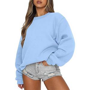 Suéter holgado de manga larga, sudadera de invierno para mujer, sudadera holgada cálida de algodón hecha - Product Image 4
