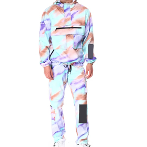 Traje Deportivo de Dos Piezas Personalizado Impreso en 3D, Chaqueta Cortavientos de Invierno, Cierre Frontal con Cremallera, Nailon y Poliéster, Ropa Deportiva Impermeable, Anorak - Product Image 1