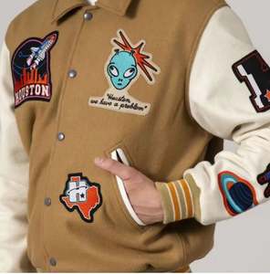 Streetwear en toile personnalisé pour hommes, coupe-vent à col montant, vestes universitaires de baseball pour les uniformes Letterman - Product Image 5