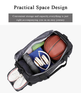 Sacs de sport de voyage de fitness personnalisés avec logo imprimé, imperméables, séparation sèche et humide, sacs de randonnée, sacs fourre-tout unisexes - Product Image 4