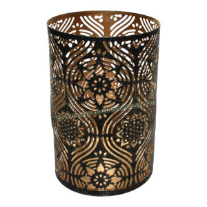 Bougeoir à bougie chauffe-plat élégant en métal fait à la main avec motif de fleurs coupées pour la maison, le salon et la décoration de table - Product Image 4