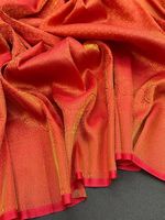 Sari de mariée de créateur en soie, tissage de fil doré, look traditionnel, occasion spéciale, haute qualité, couleur magnifique, pour femme