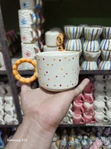 Colorful Hand Painted <b>Coffee</b> <b>Mug</b> Floral <b>Coffee</b> <b>Mug</b> <b>Coffee</b> Jug Handmade <b>Mug</b> Pottery Ceramic Gift for Birthday - Product Image 2