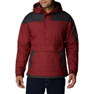 Chaqueta cortavientos de lona con cuello levantado y cremallera completa ligera para hombre, chaqueta de Golf con múltiples bolsillos personalizable de tela sostenible - Product Image 1