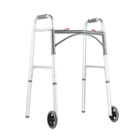 Déambulateur pliable Bliss Medical Deluxe à deux boutons avec roues de 5 pouces, cadre et plateau standard pour les personnes âgées et les personnes handicapées