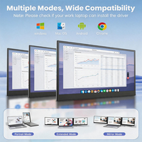 Monitor LCD Portátil Doble de 15.6 Pulgadas para PC y Laptops, con Altavoces Dobles Integrados, USB, Ligero, para Juegos, con Marco Vertical y Horizontal