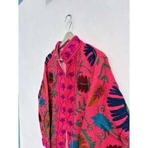 Handmade Hand-Stitched Ladies Blazer Embroidered Suzani <b>Jacket</b> <b>Kantha</b> Quilt Floral Fabric Reversible Cotton Filling Customizable - Product Image 2