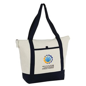Multi-function Large Cotton Zipper Office Tote Bag Full Customized Pattern/Print Custom Logo Reusable Shopping Grocery Working - Product Image 1