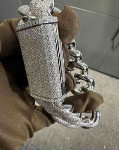 Bracelet en argent sterling 925 avec moissanite VVS, 24 mm, 8 pouces, plaqué or blanc - Product Image 3